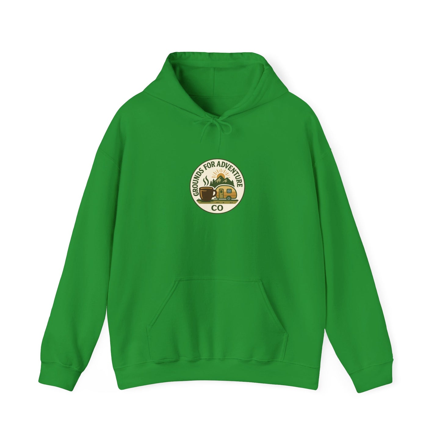 Camper Mountain Scene Hoodie