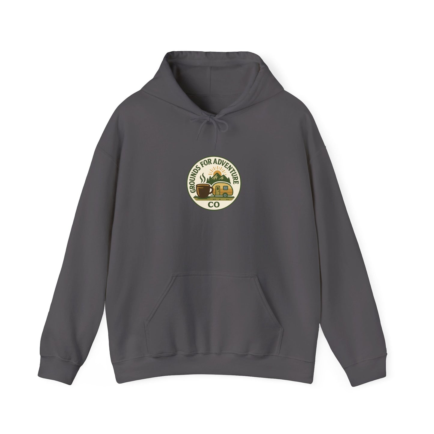 Camper Mountain Scene Hoodie