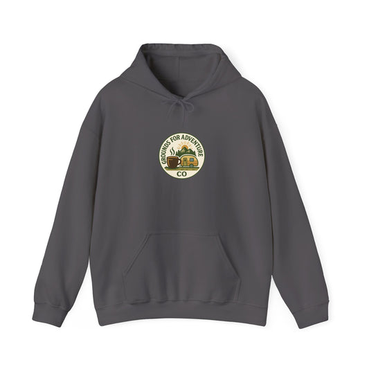 Camper Mountain Scene Hoodie