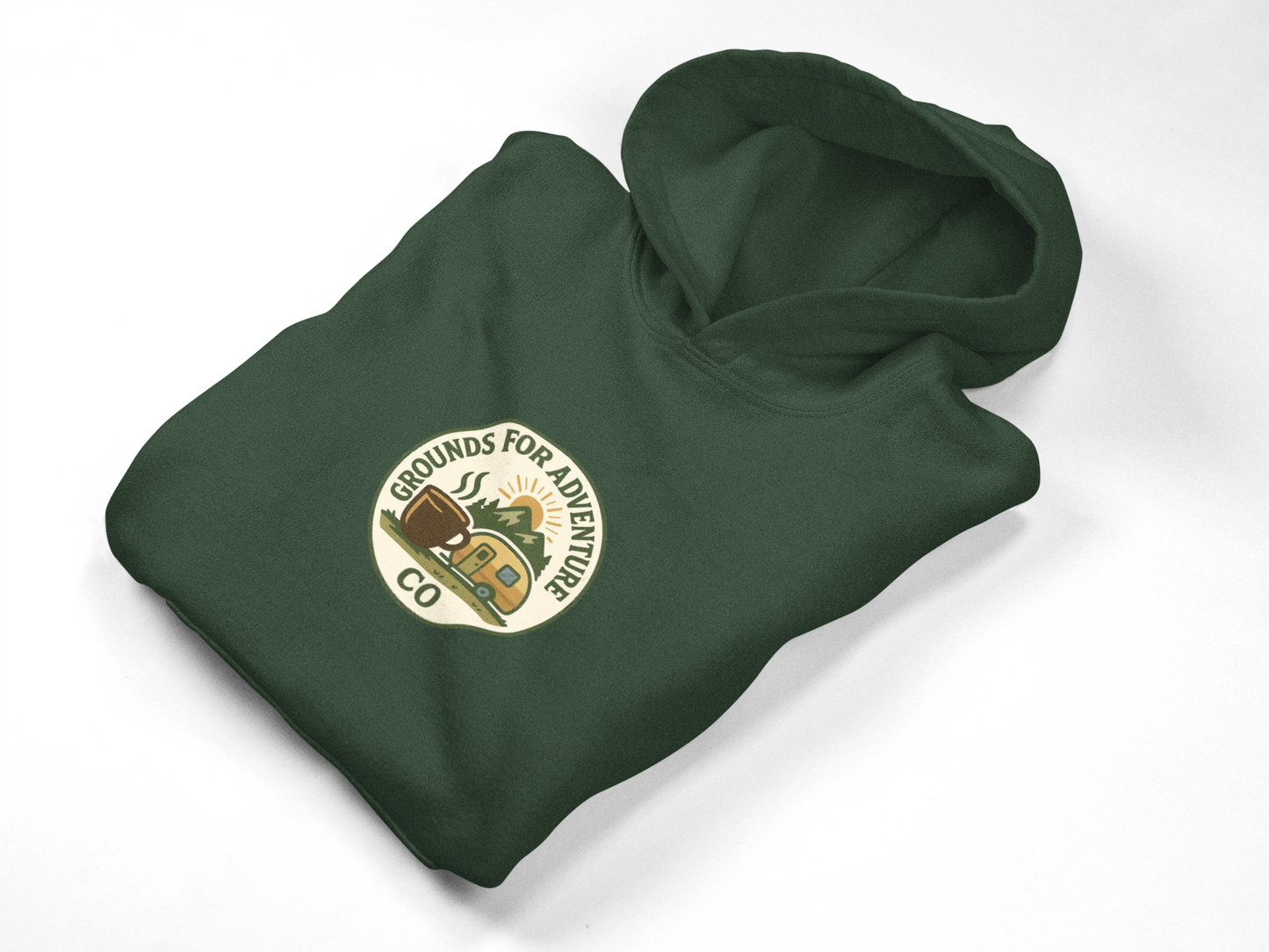 Camper Mountain Scene Hoodie