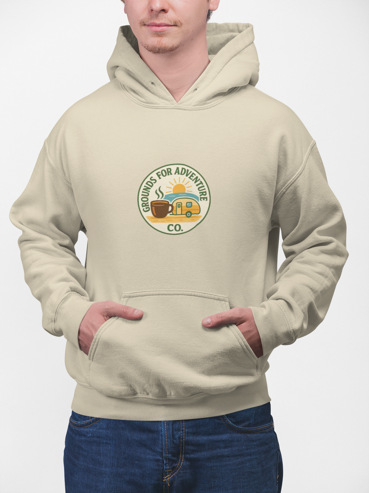Camper Beach Scene Hoodie