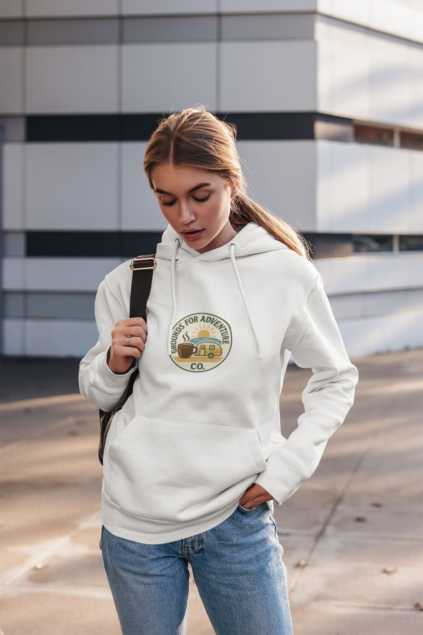 Camper Beach Scene Hoodie
