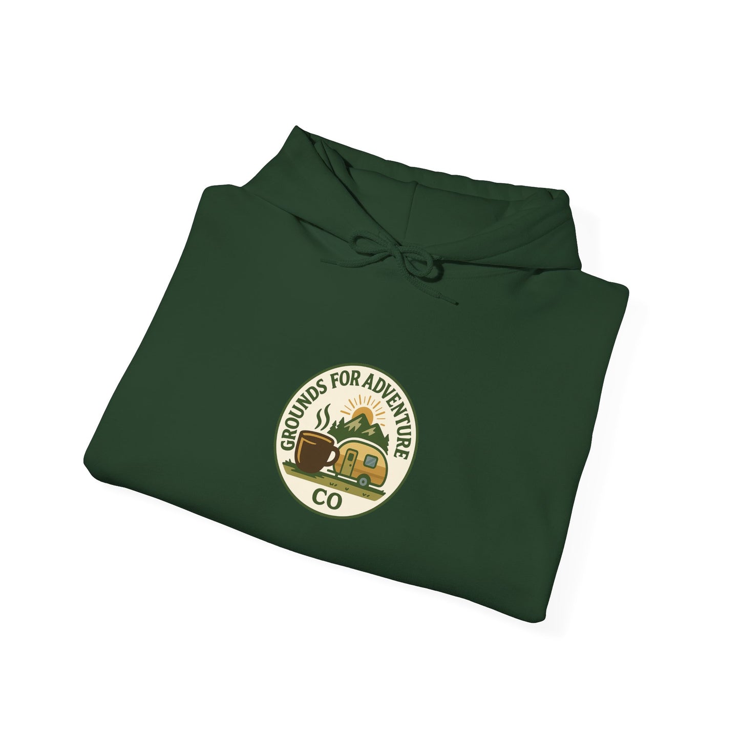 Camper Mountain Scene Hoodie
