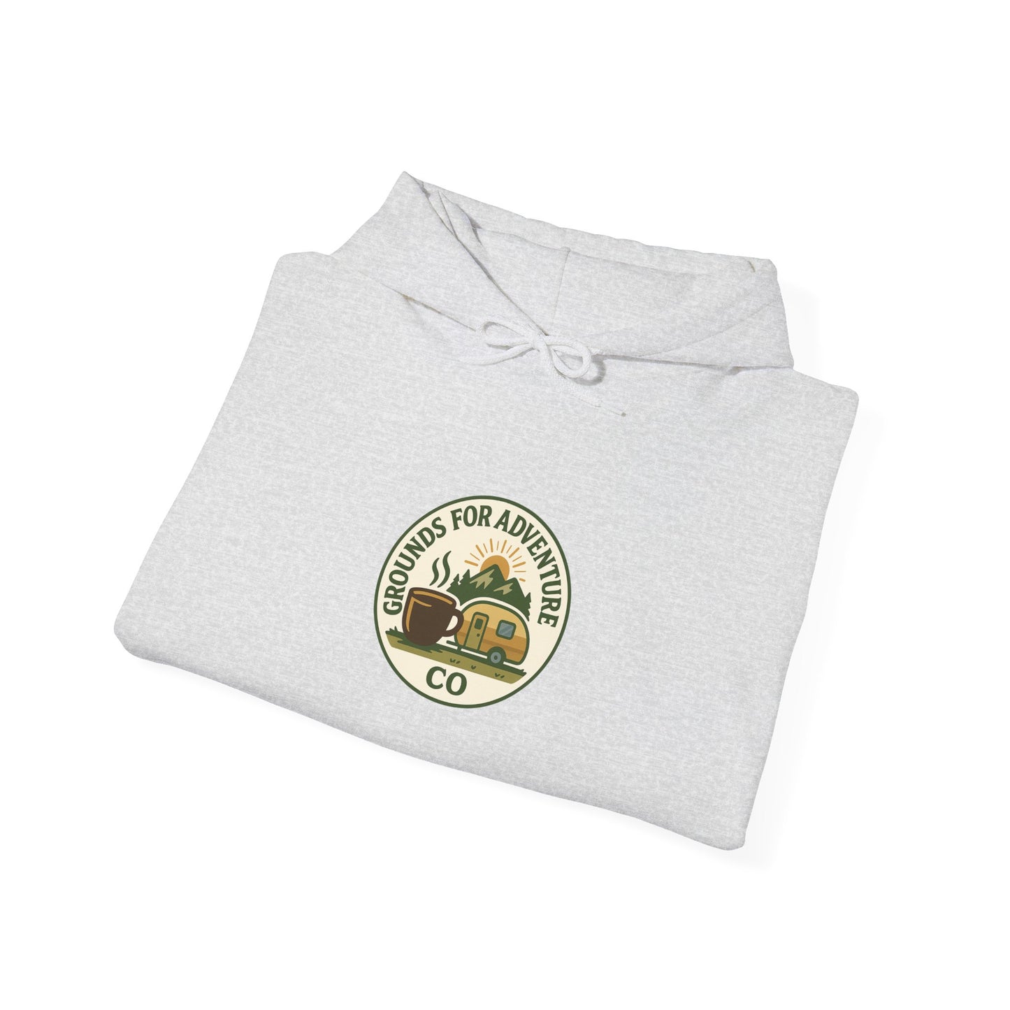 Camper Mountain Scene Hoodie