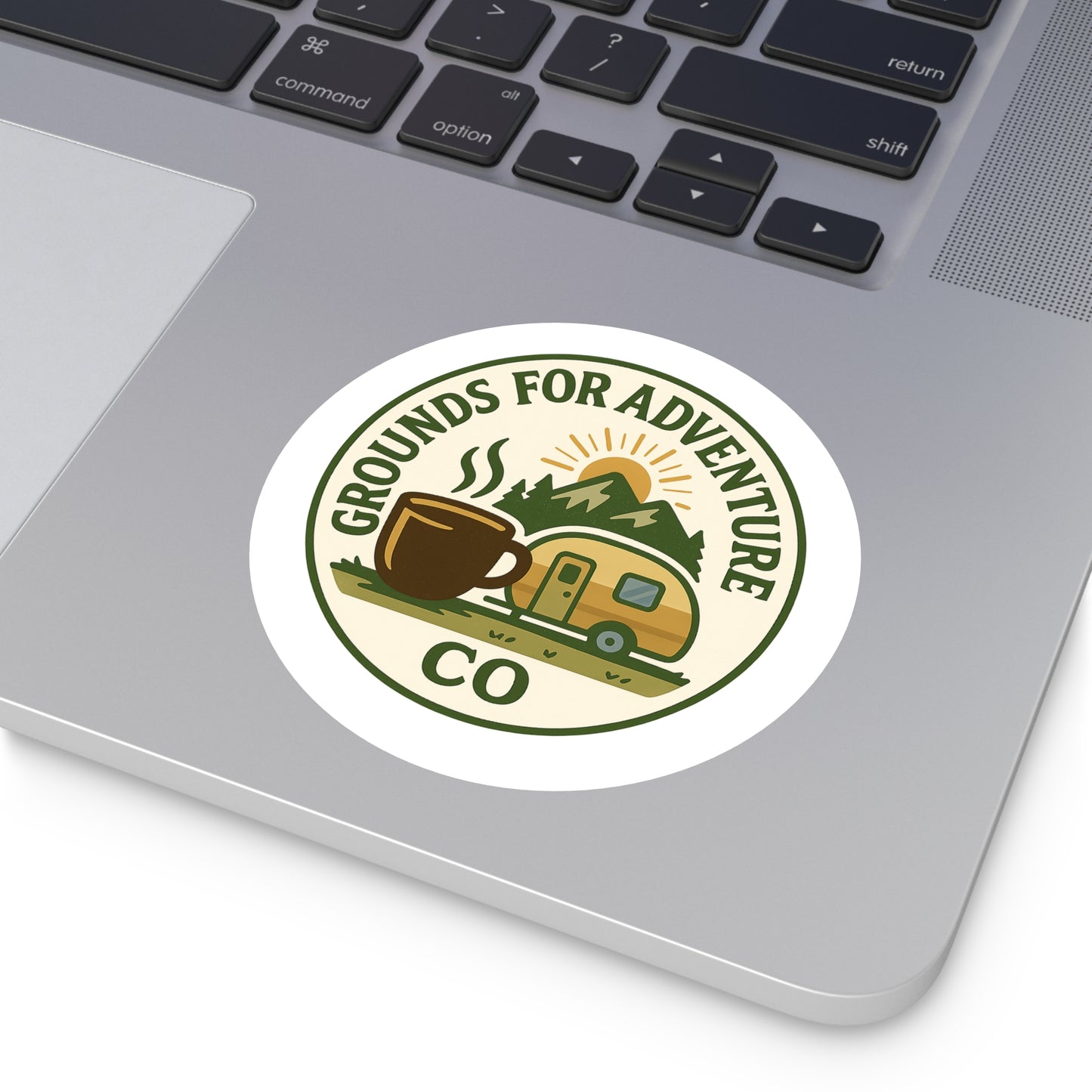 Mountain Scene Round Sticker