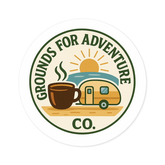 Round Sticker - Beach Scene