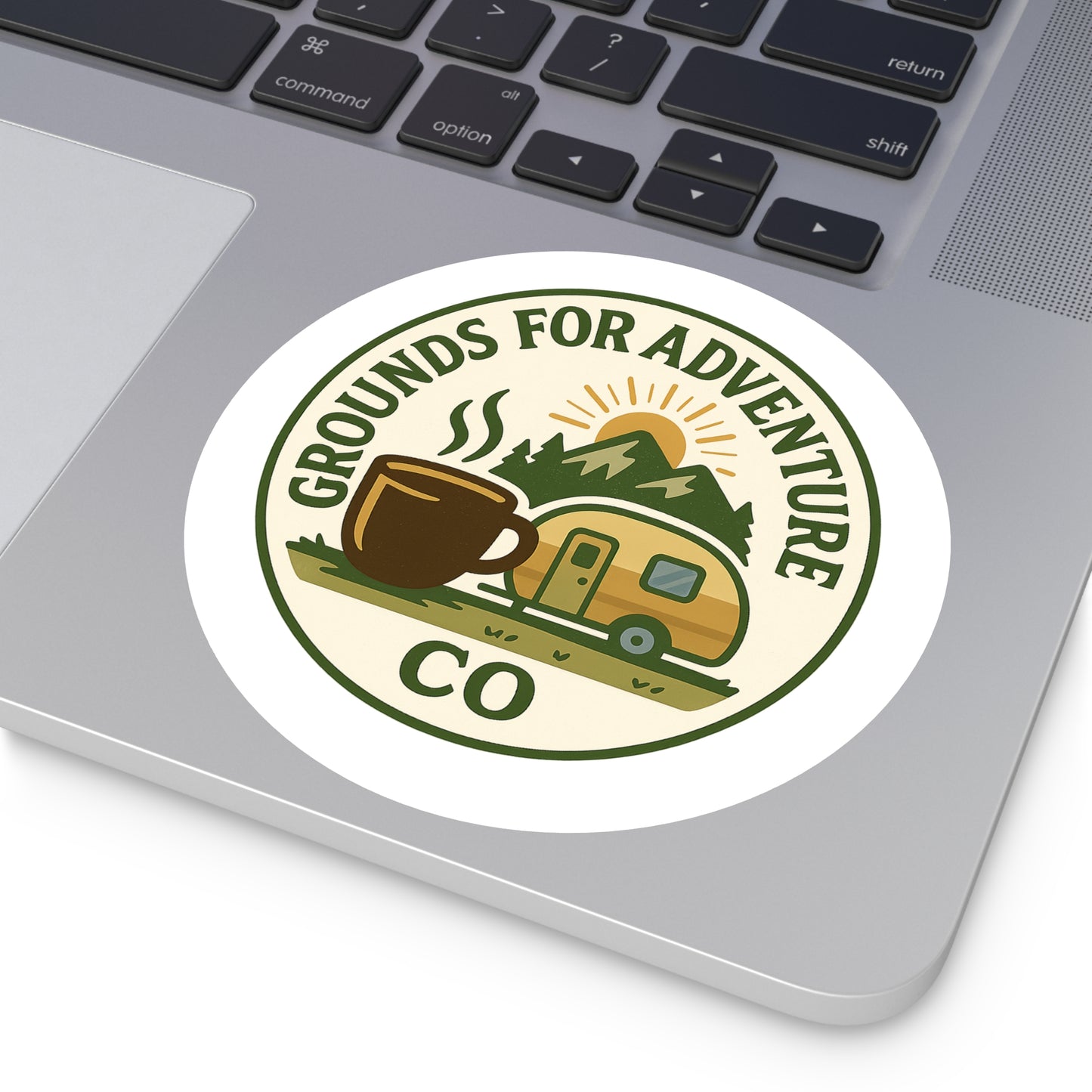 Mountain Scene Round Sticker