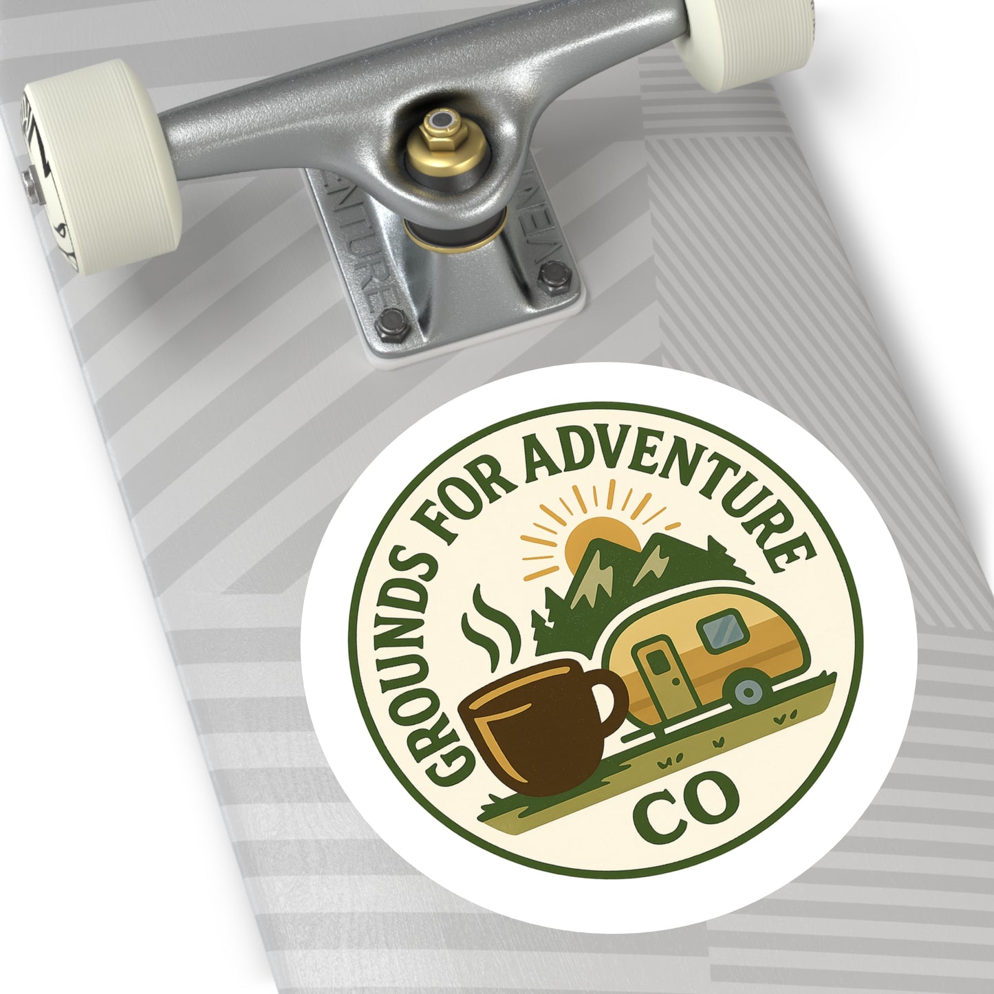 Mountain Scene Round Sticker