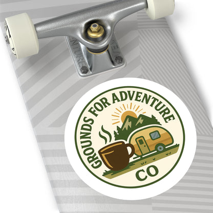 Mountain Scene Round Sticker