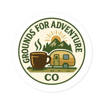 Mountain Scene Round Sticker