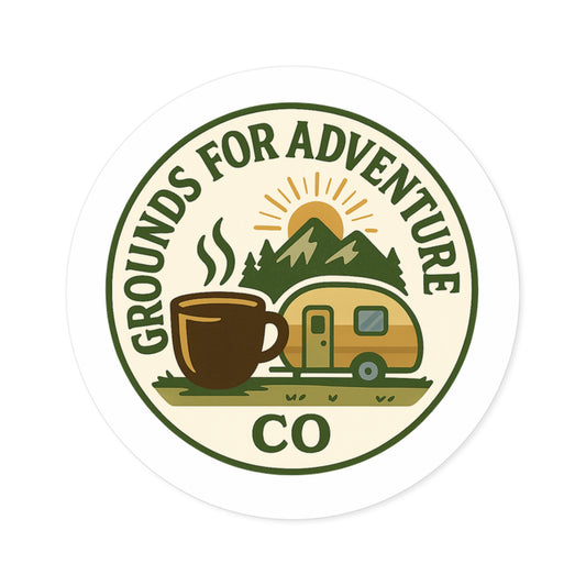 Mountain Scene Round Sticker