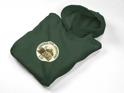 Camper Mountain Scene Hoodie