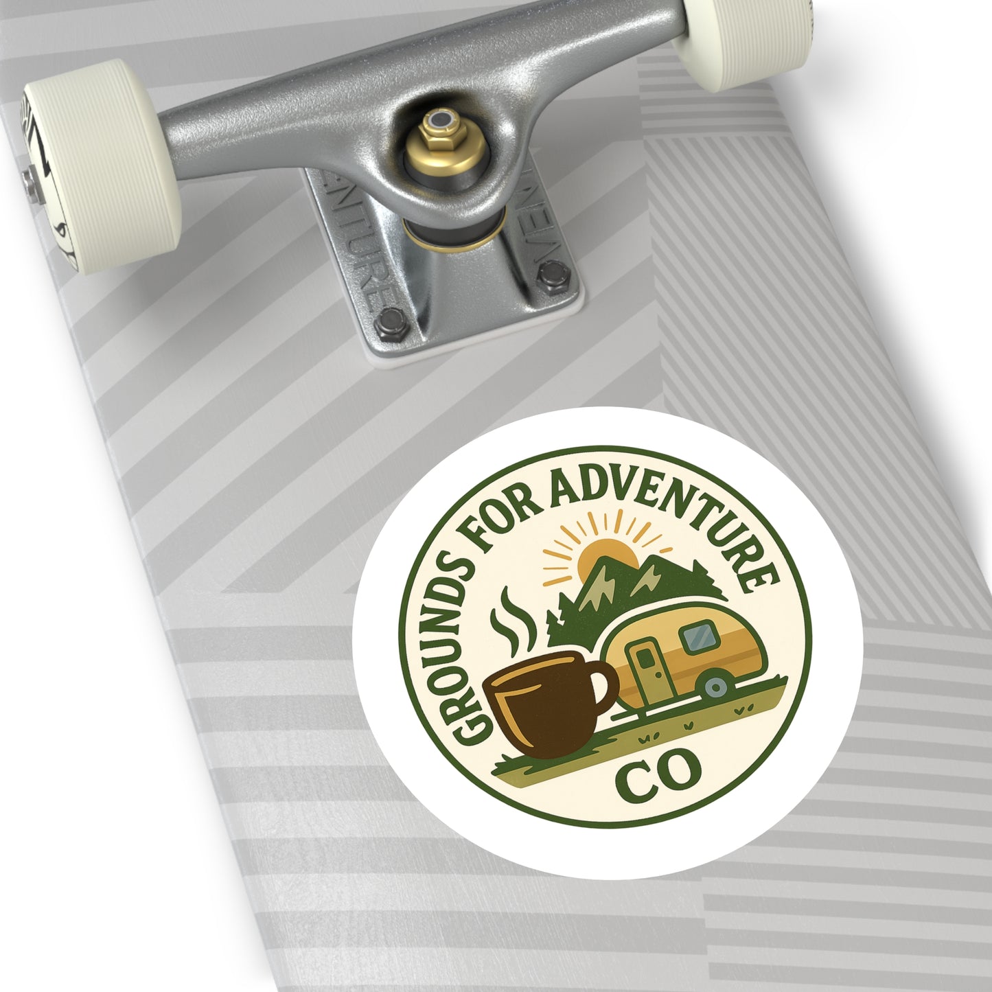 Mountain Scene Round Sticker