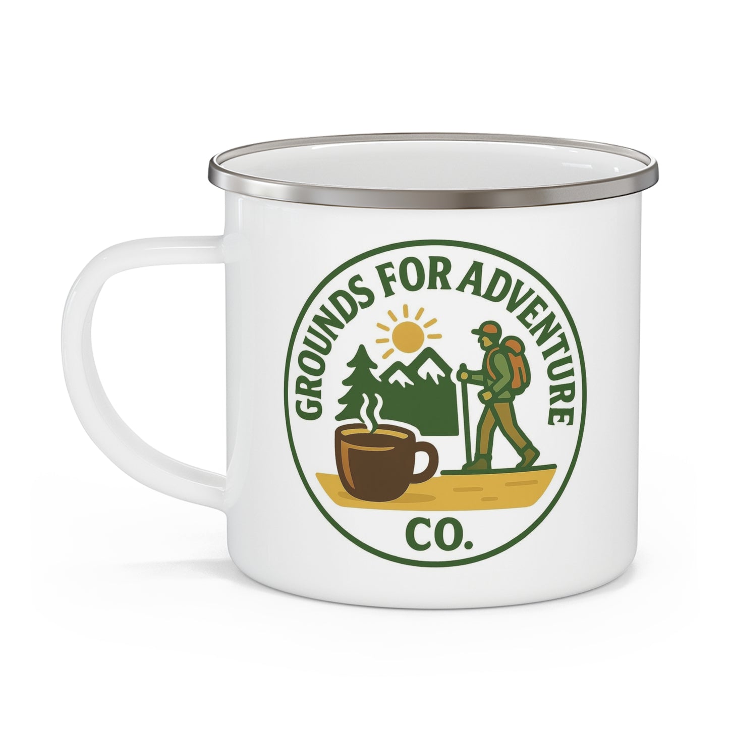 Camping Mug - Hiker/Mountain Scene