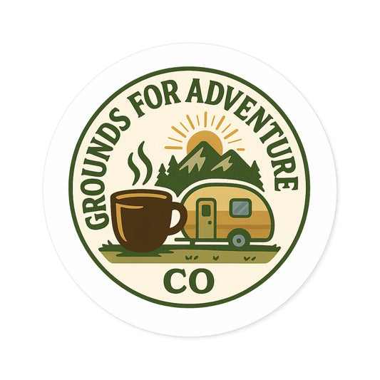 Mountain Scene Round Sticker