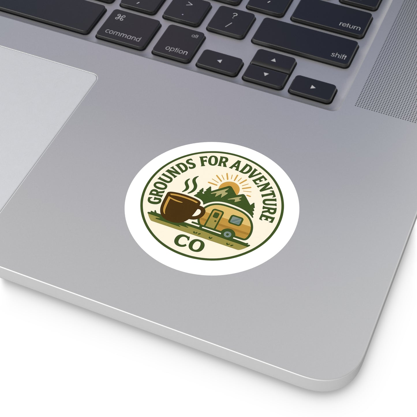 Mountain Scene Round Sticker