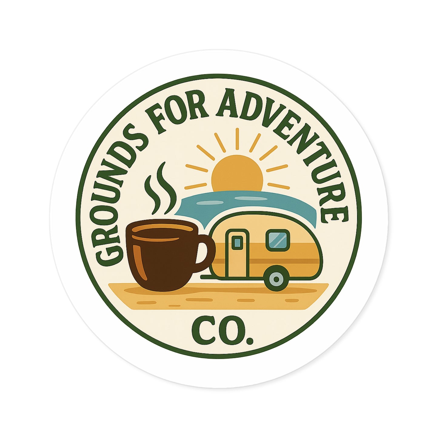 Round Sticker - Beach Scene