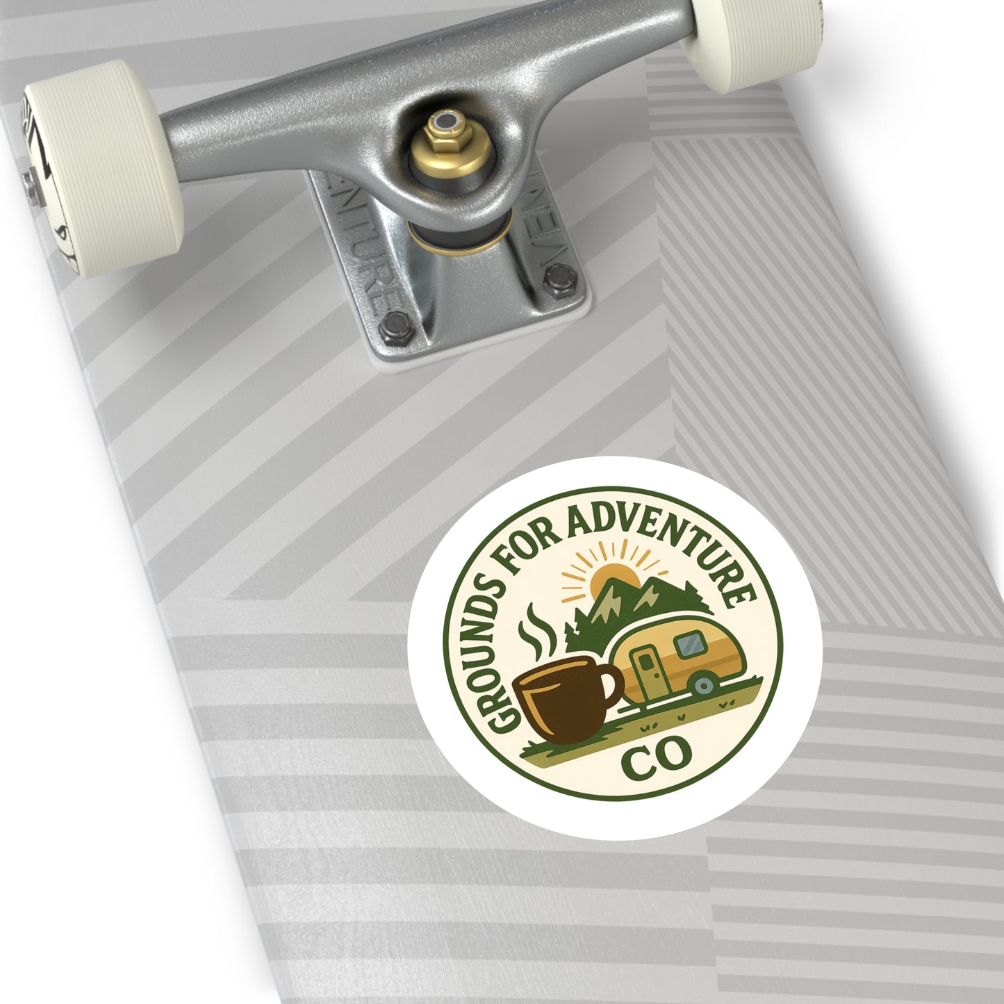 Mountain Scene Round Sticker